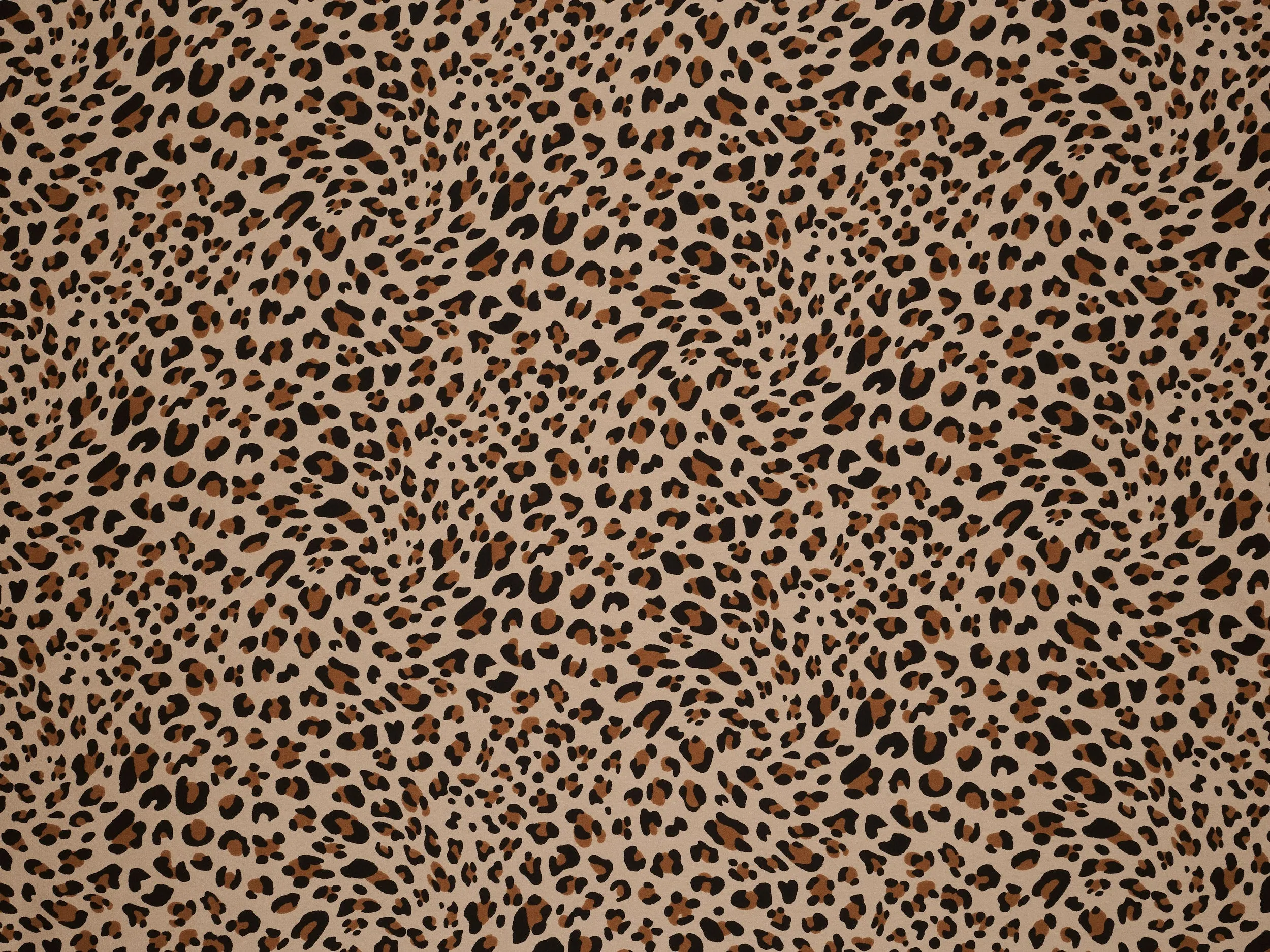 Lightweight  satin  fabric by the yard - Taupe brown  cheetah print