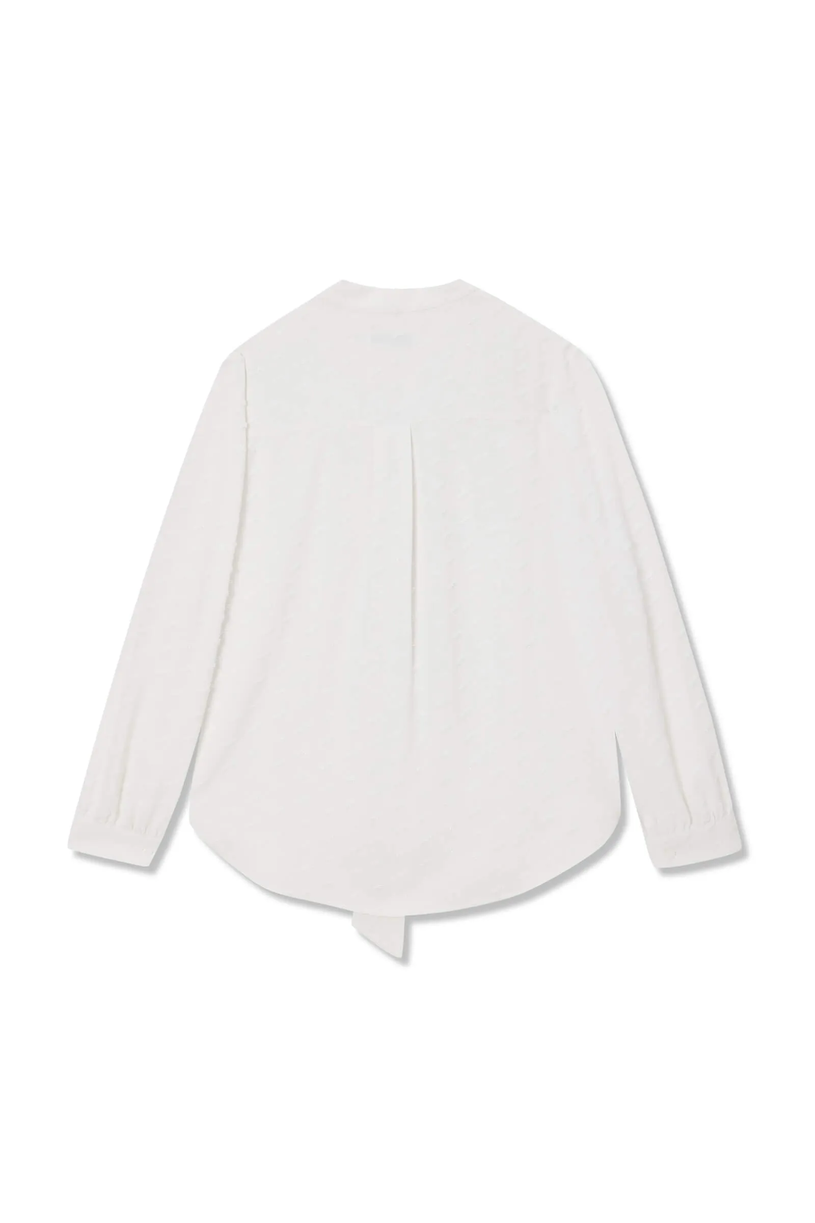 LILY Textured Draped Tie Shirt