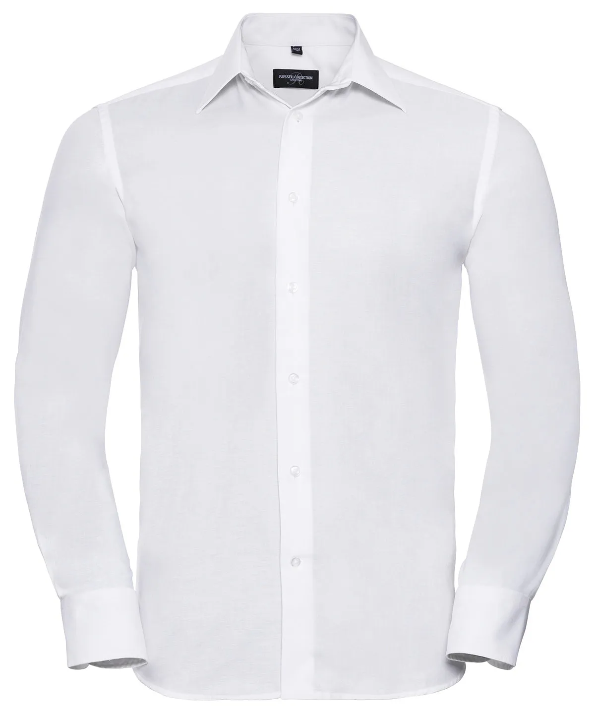 Long sleeve easycare tailored Oxford shirt | White