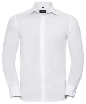 Long sleeve easycare tailored Oxford shirt | White