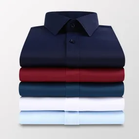 Men Solid Color Business Shirt