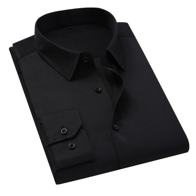Men Solid Color Business Shirt