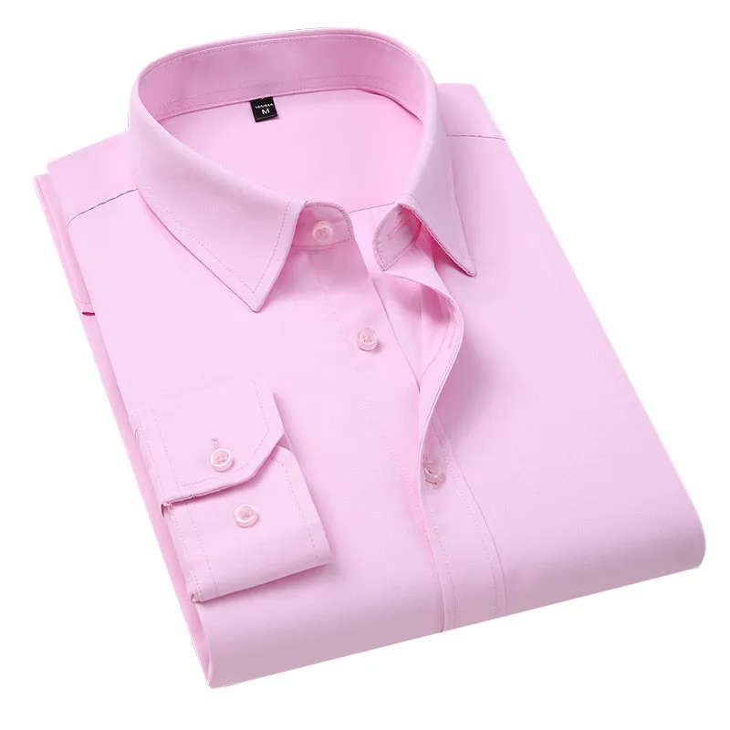 Men Solid Color Business Shirt