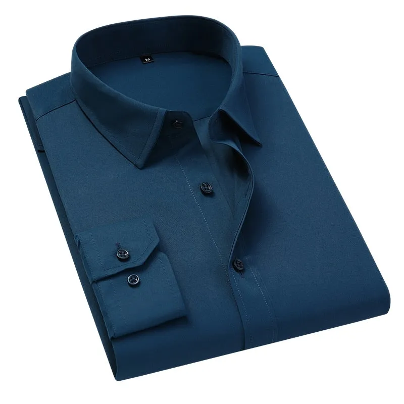 Men Solid Color Business Shirt