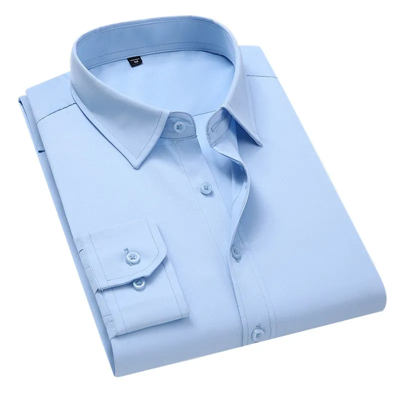 Men Solid Color Business Shirt