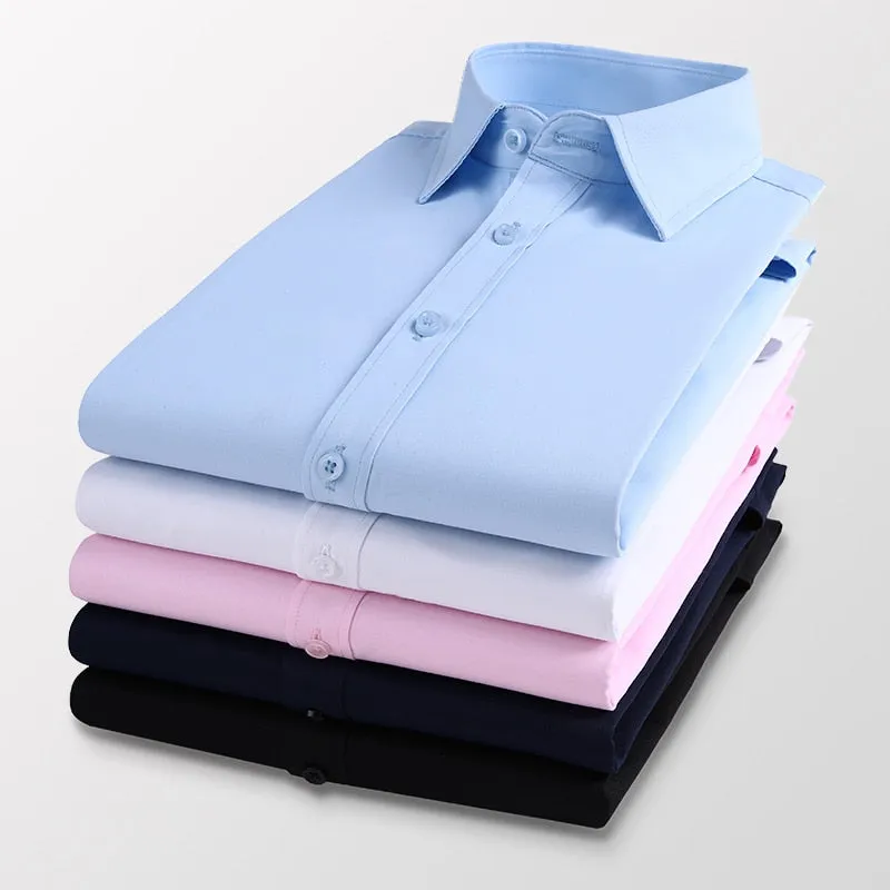 Men Solid Color Business Shirt