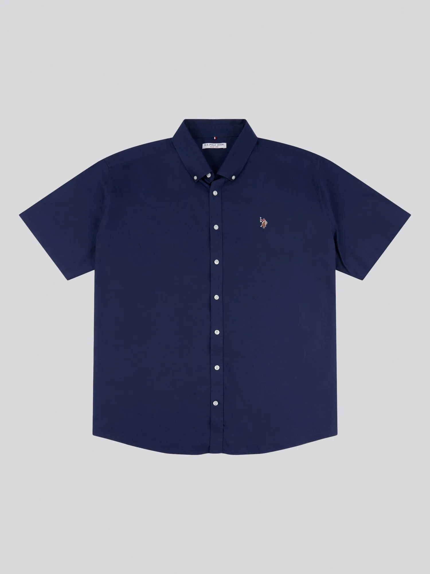 Mens Big & Tall Short Sleeve Oxford Shirt in Navy Blue