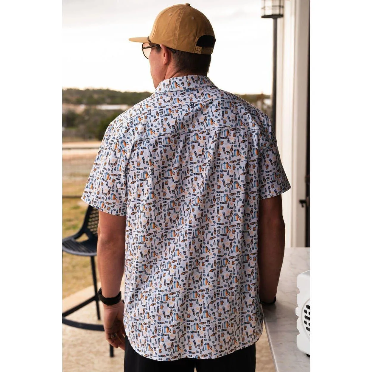 Men's Burlebo Performance Button Up 0008PBU-CFB