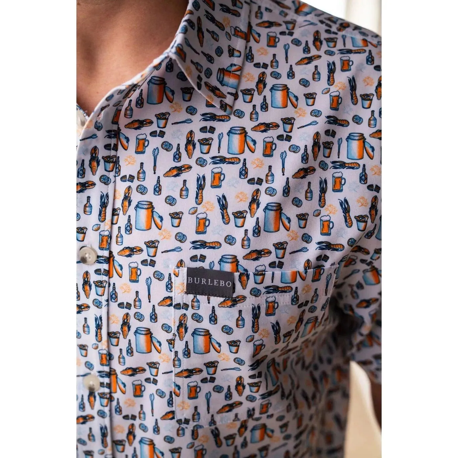 Men's Burlebo Performance Button Up 0008PBU-CFB