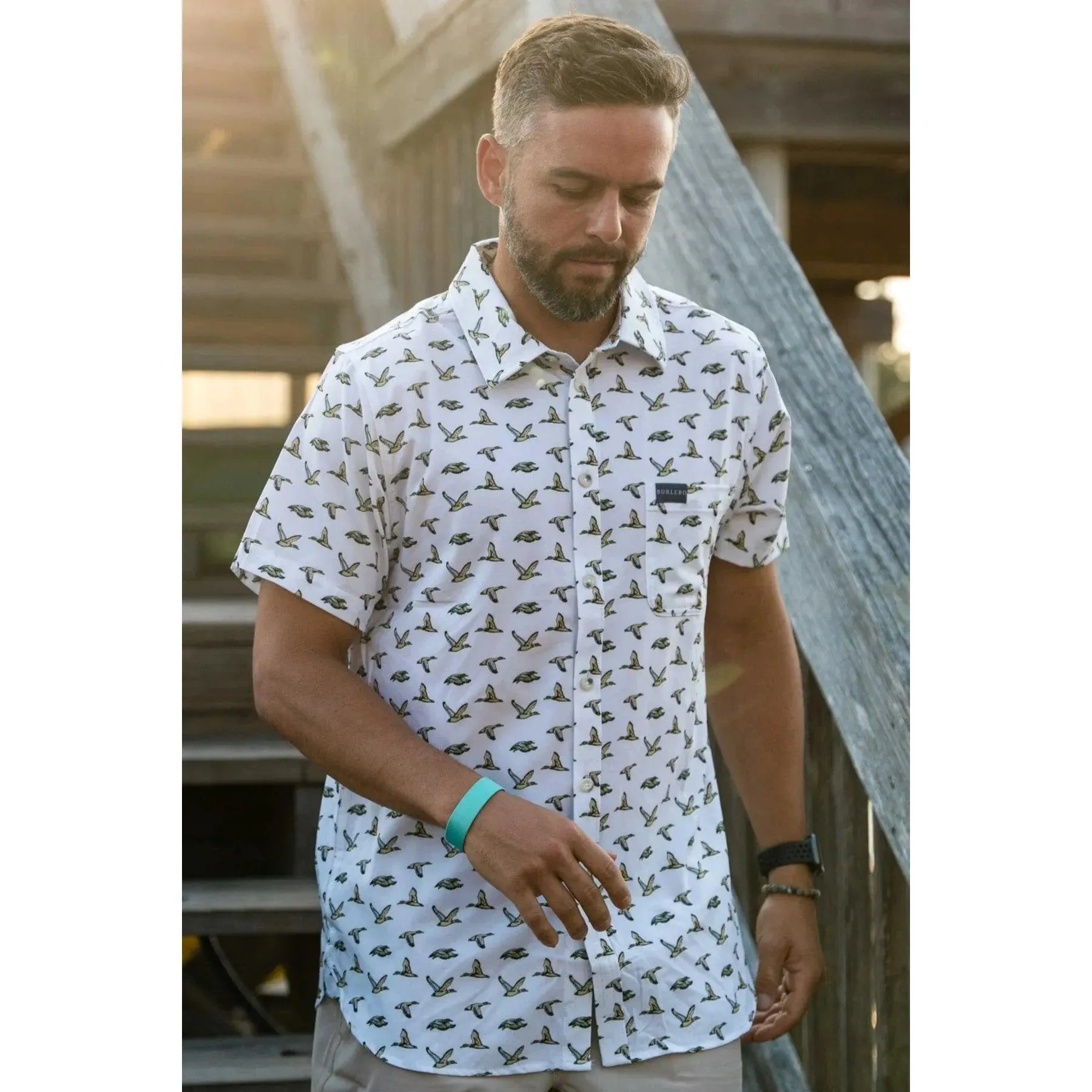 Men's Burlebo Performance Button Up 0008PBU-FMD