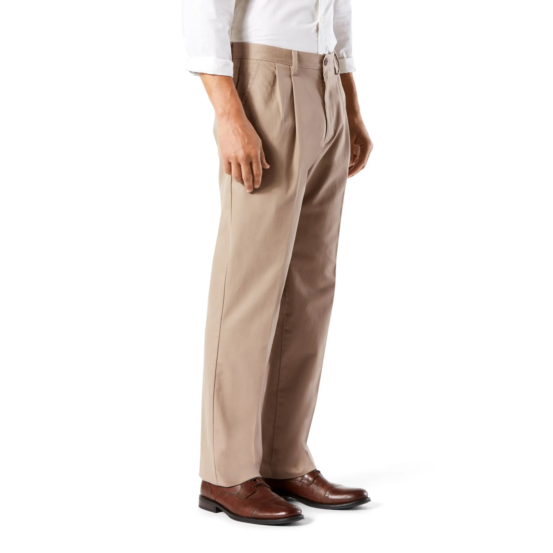 Men's Dockers Stretch Easy Khaki Pleated Pants with Regular Fit