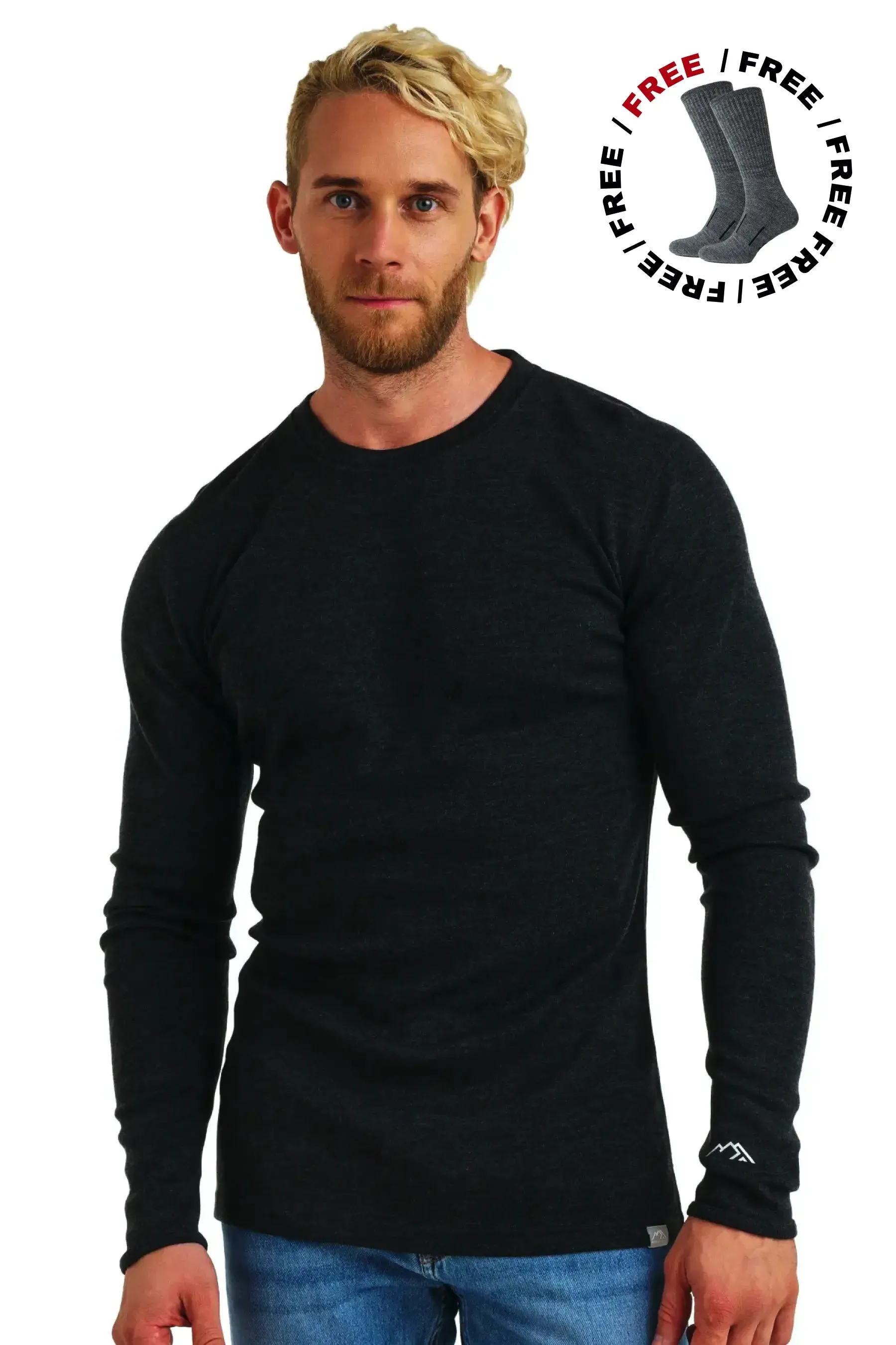 Men's Merino Long Sleeve 320 Charcoal Grey