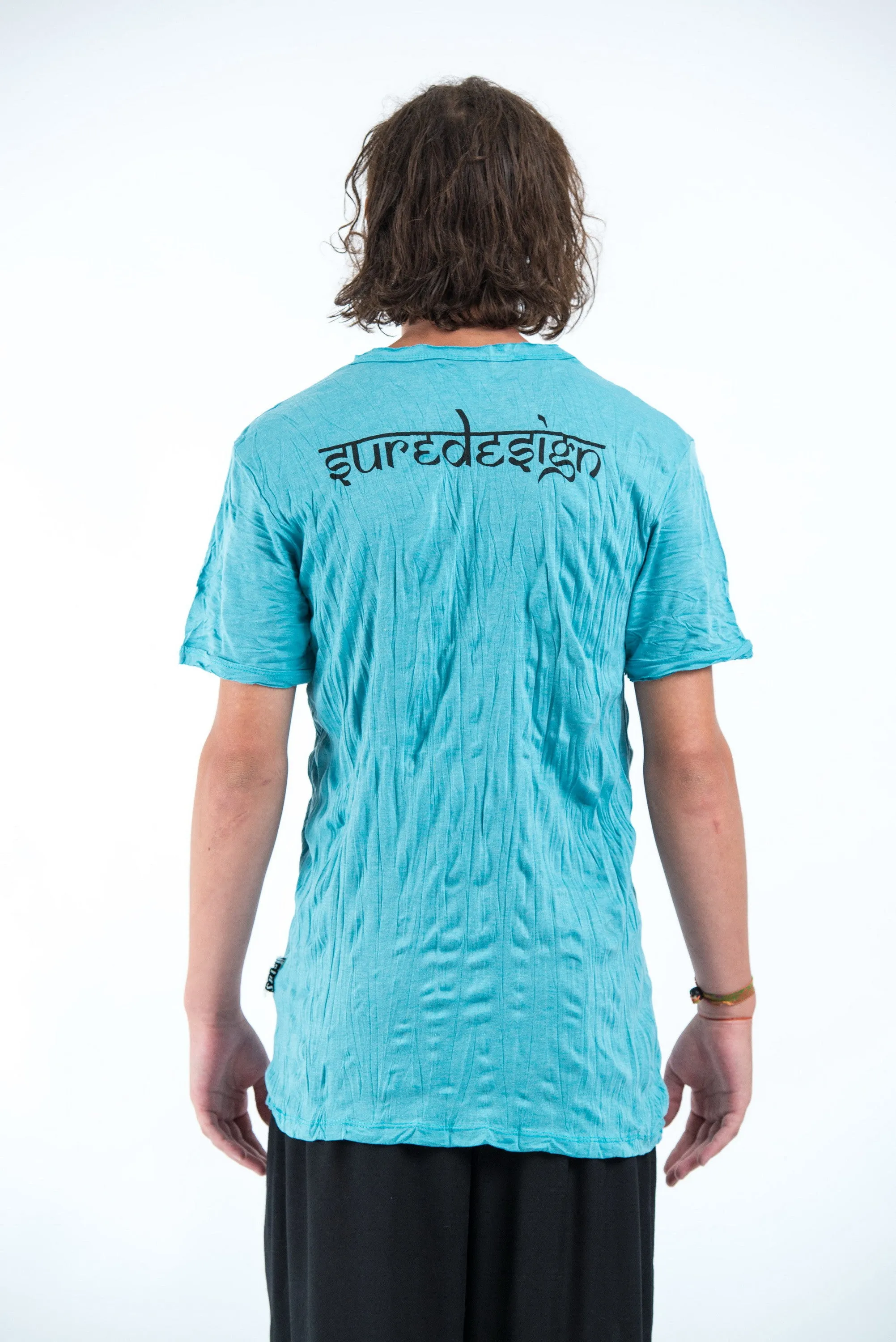 Mens Om and Koi Fish T-Shirt in Turquoise