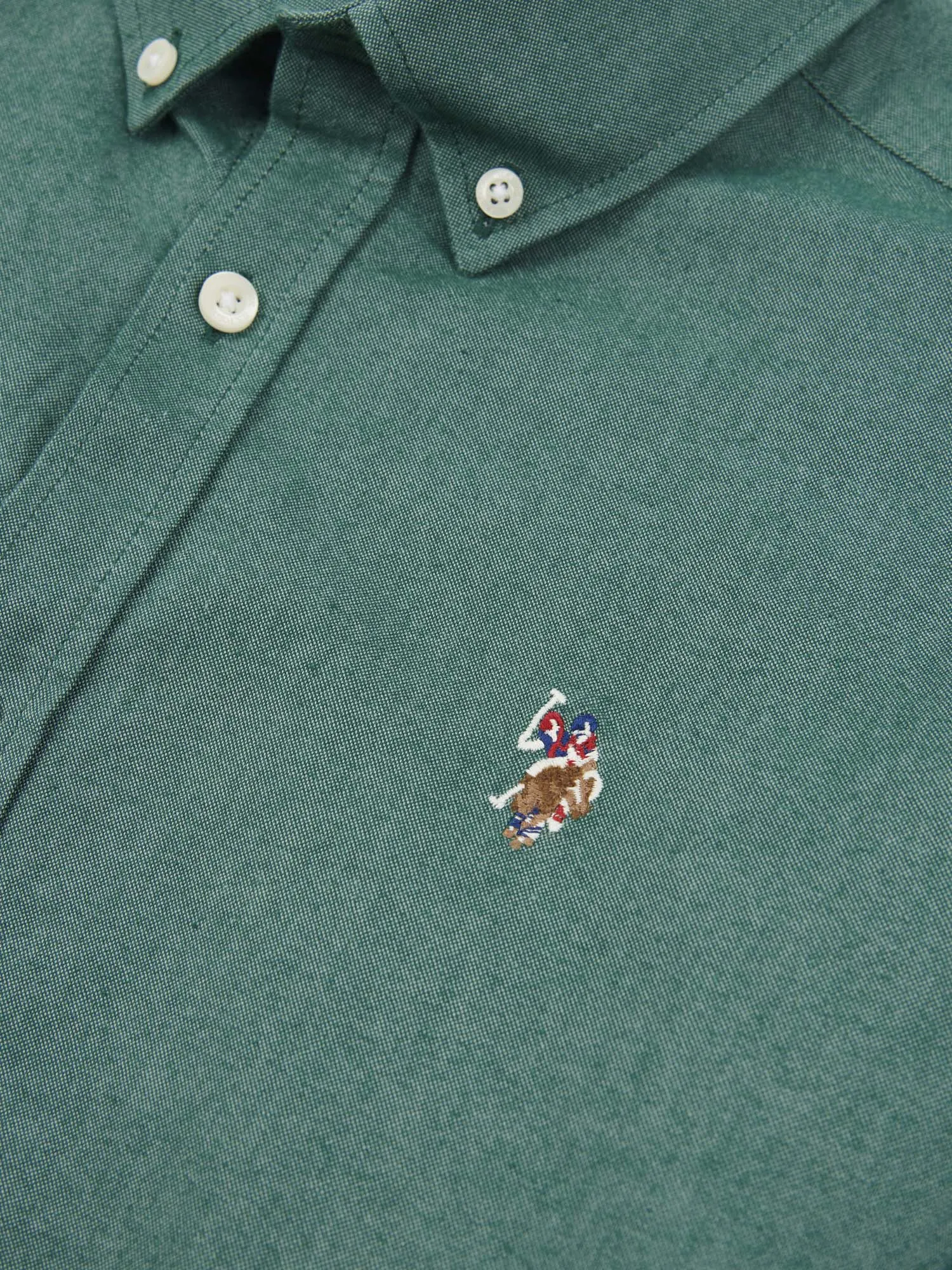 Mens Peached Oxford Shirt in Rain Forest
