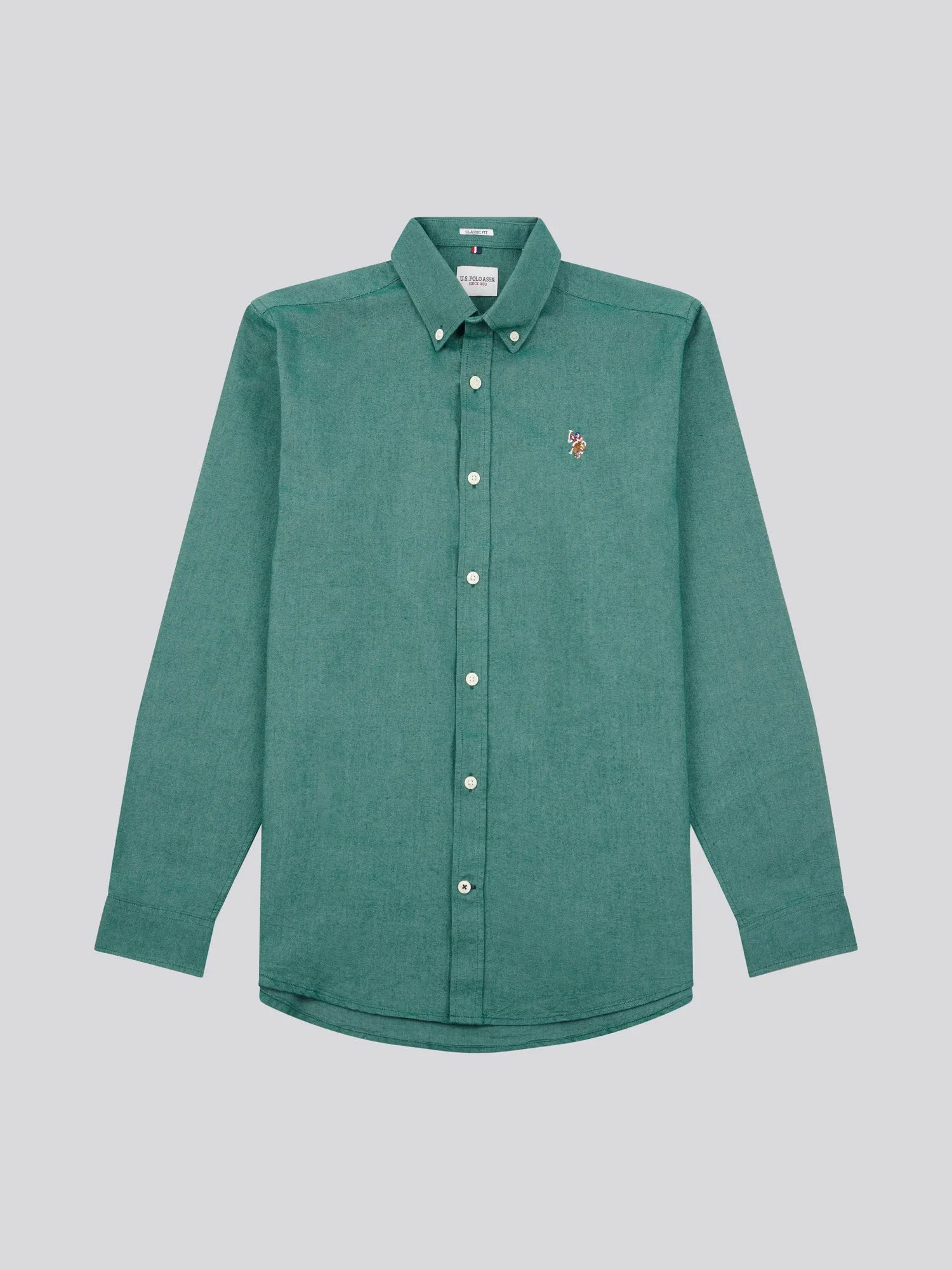 Mens Peached Oxford Shirt in Rain Forest