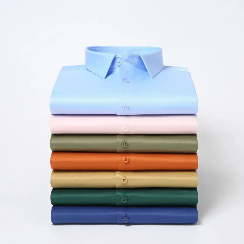 Men's Satin Lycra formal  Full Sleeve shirt White