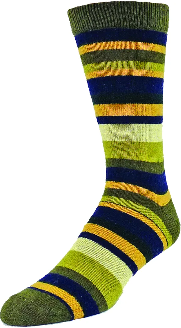 Michael Stripe Wool Cashmere Socks (Men's)
