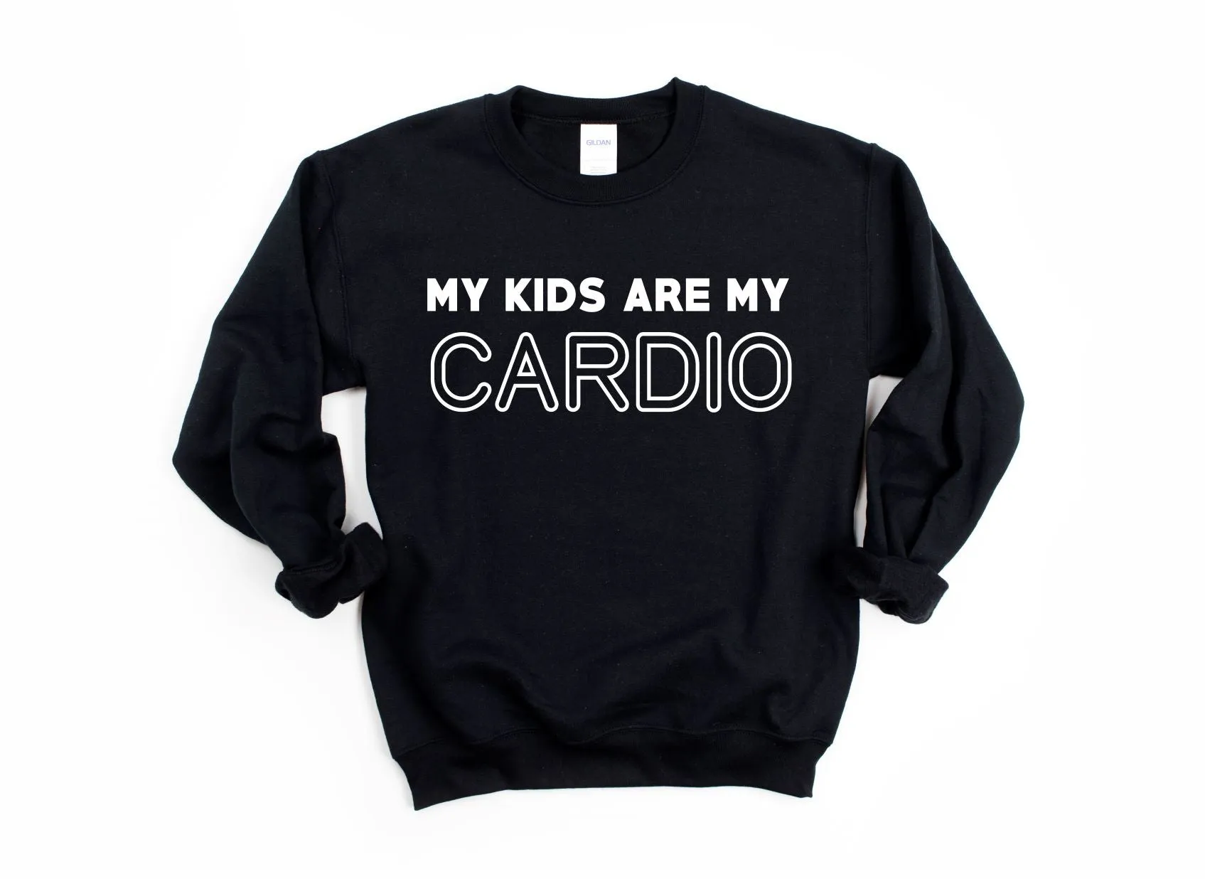 My Kids are My Cardio | Black Crewneck Sweatshirt