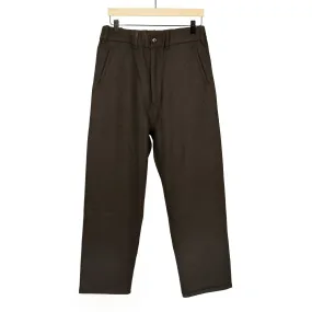 "Karate" easy pants in brown basketweave wool flannel