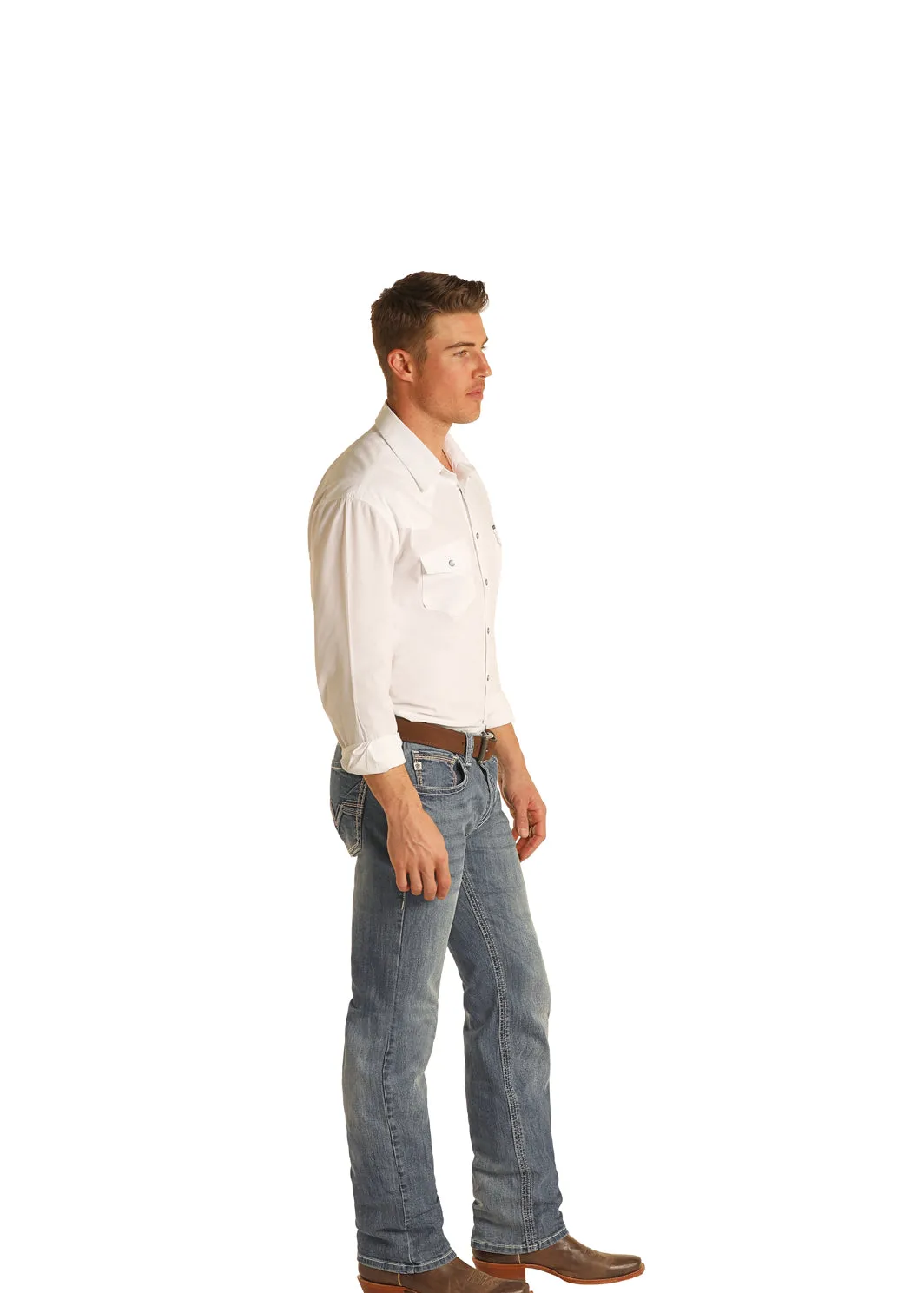 ROCK & ROLL REVOLVER MEDIUM WASH SLIM STRAIGHT LEG JEAN