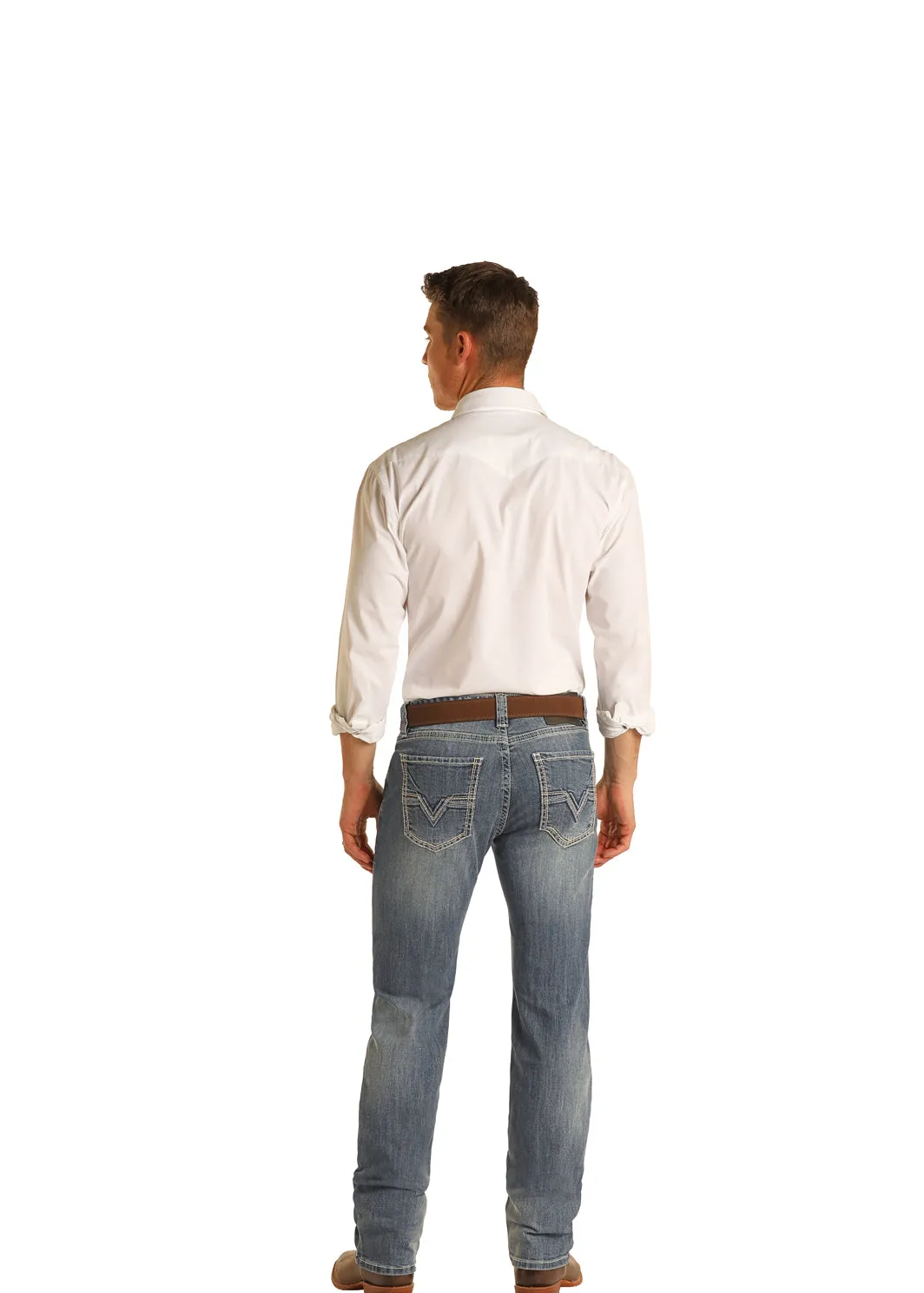 ROCK & ROLL REVOLVER MEDIUM WASH SLIM STRAIGHT LEG JEAN