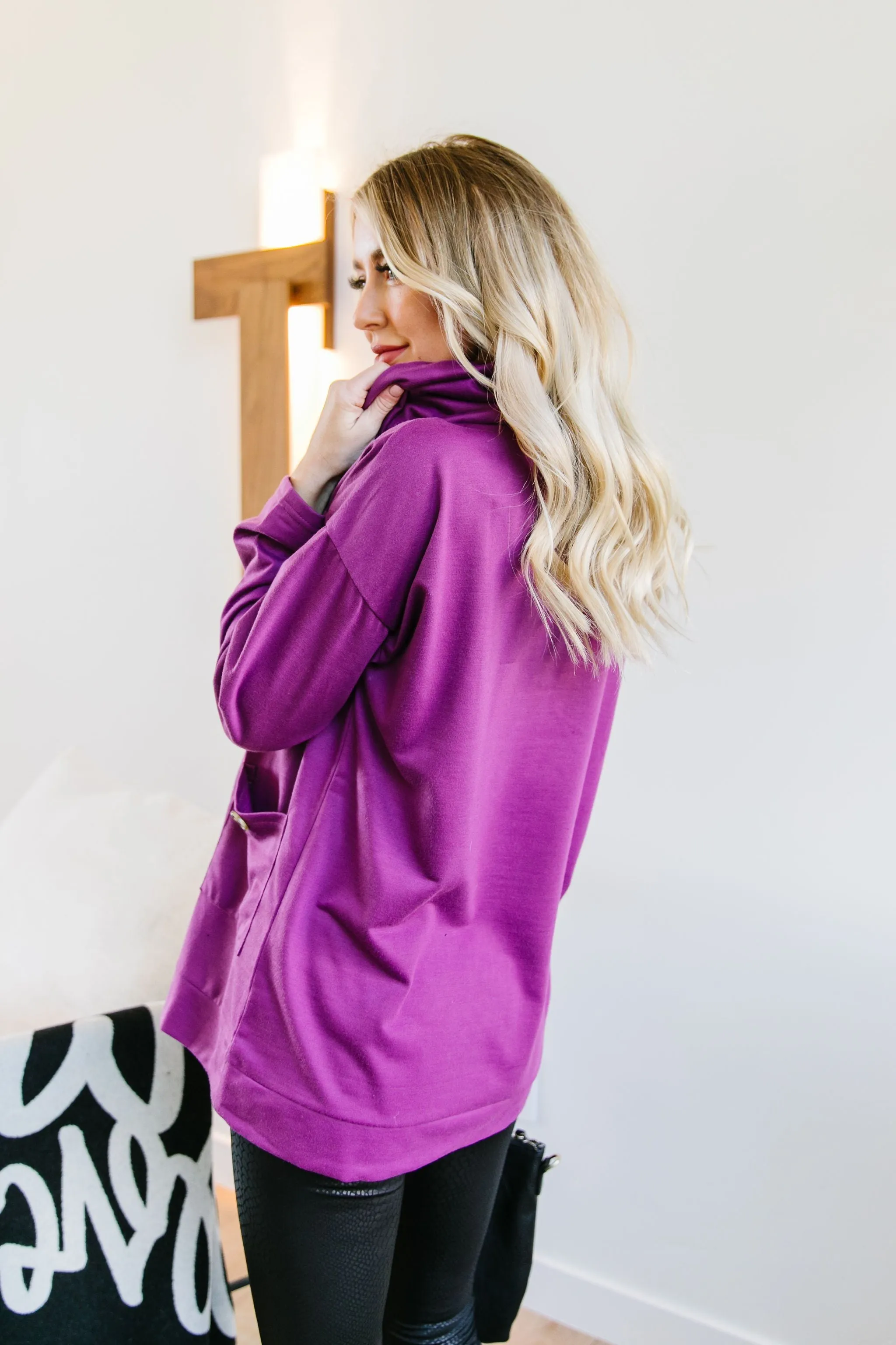 Safe & Sound Cowl Neck In Sugarplum