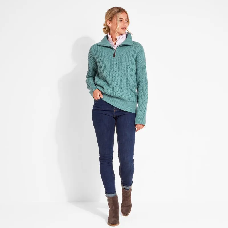 Schoffel Settle 1/4 Zip Ladies Jumper - Arctic Blue