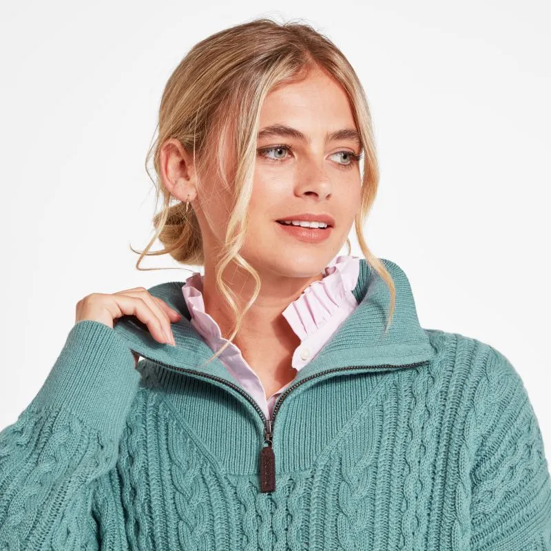 Schoffel Settle 1/4 Zip Ladies Jumper - Arctic Blue