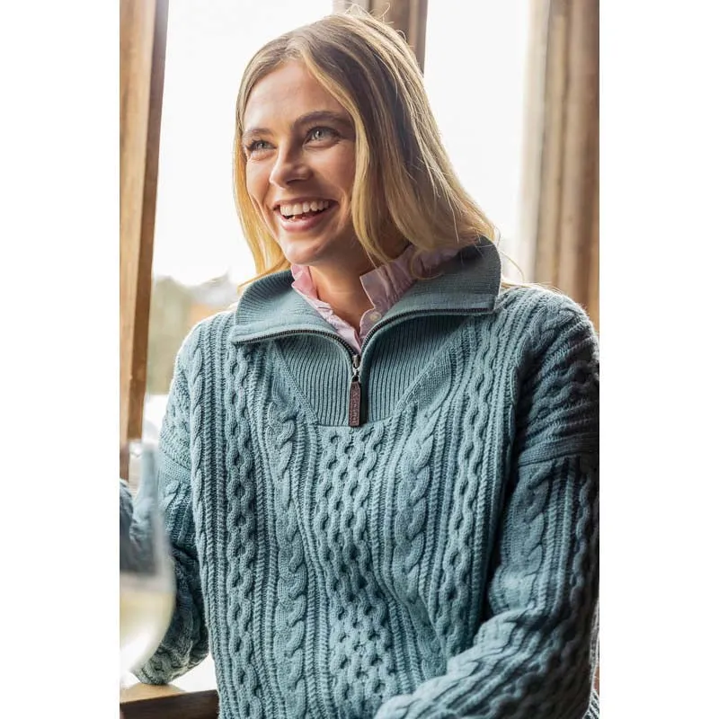 Schoffel Settle 1/4 Zip Ladies Jumper - Arctic Blue
