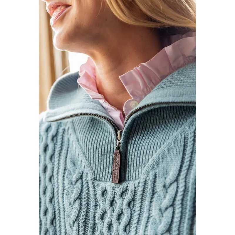 Schoffel Settle 1/4 Zip Ladies Jumper - Arctic Blue