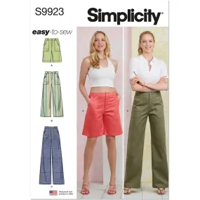Simplicity Sewing Pattern S9923 Misses' Pants in Two Lengths and Shorts