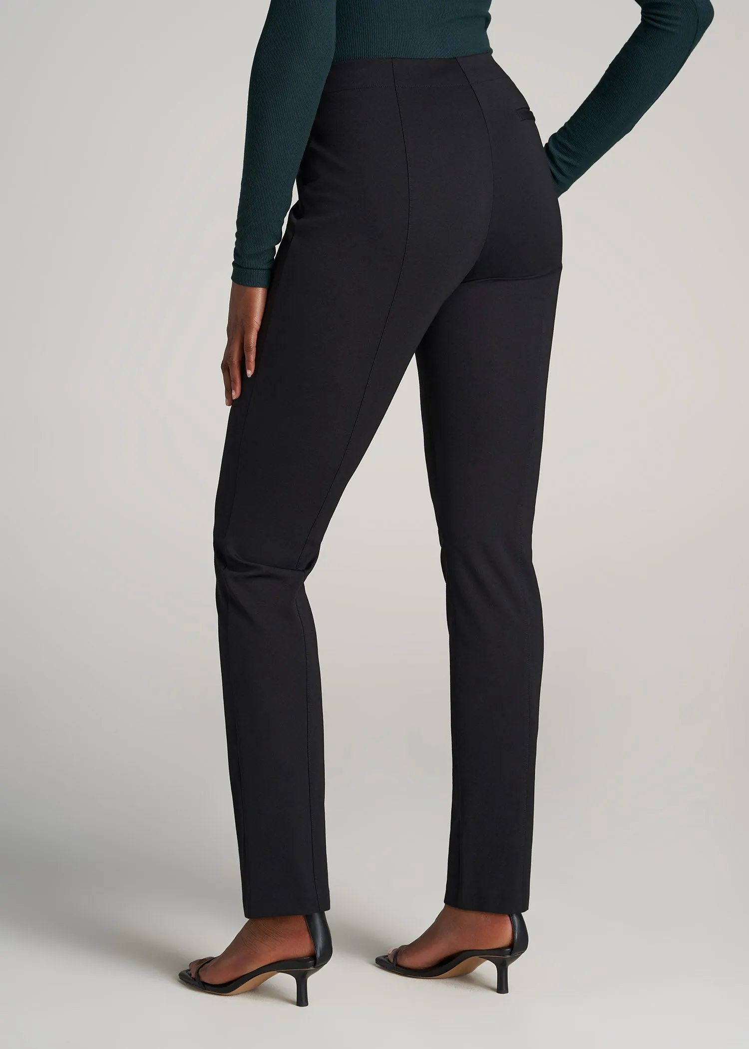 SLIM-Fit Dress Pants for Tall Women in Black