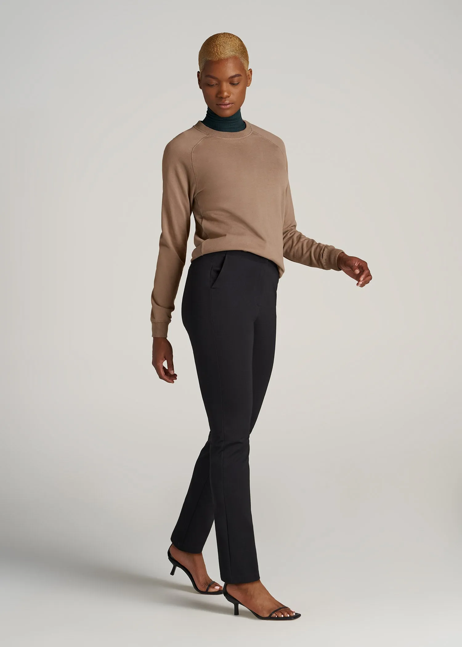 SLIM-Fit Dress Pants for Tall Women in Black