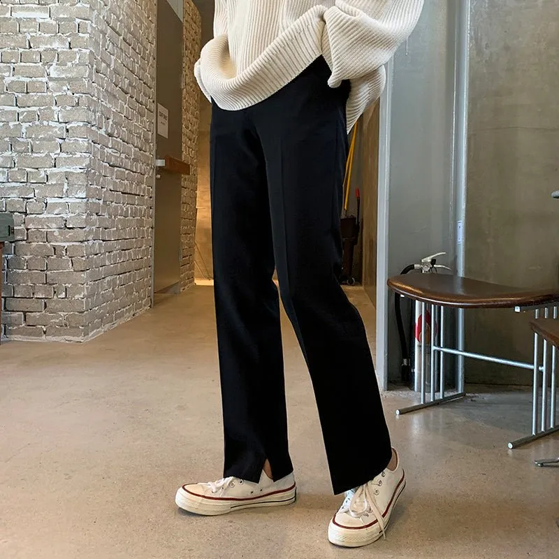 Straight slim slacks or1899
