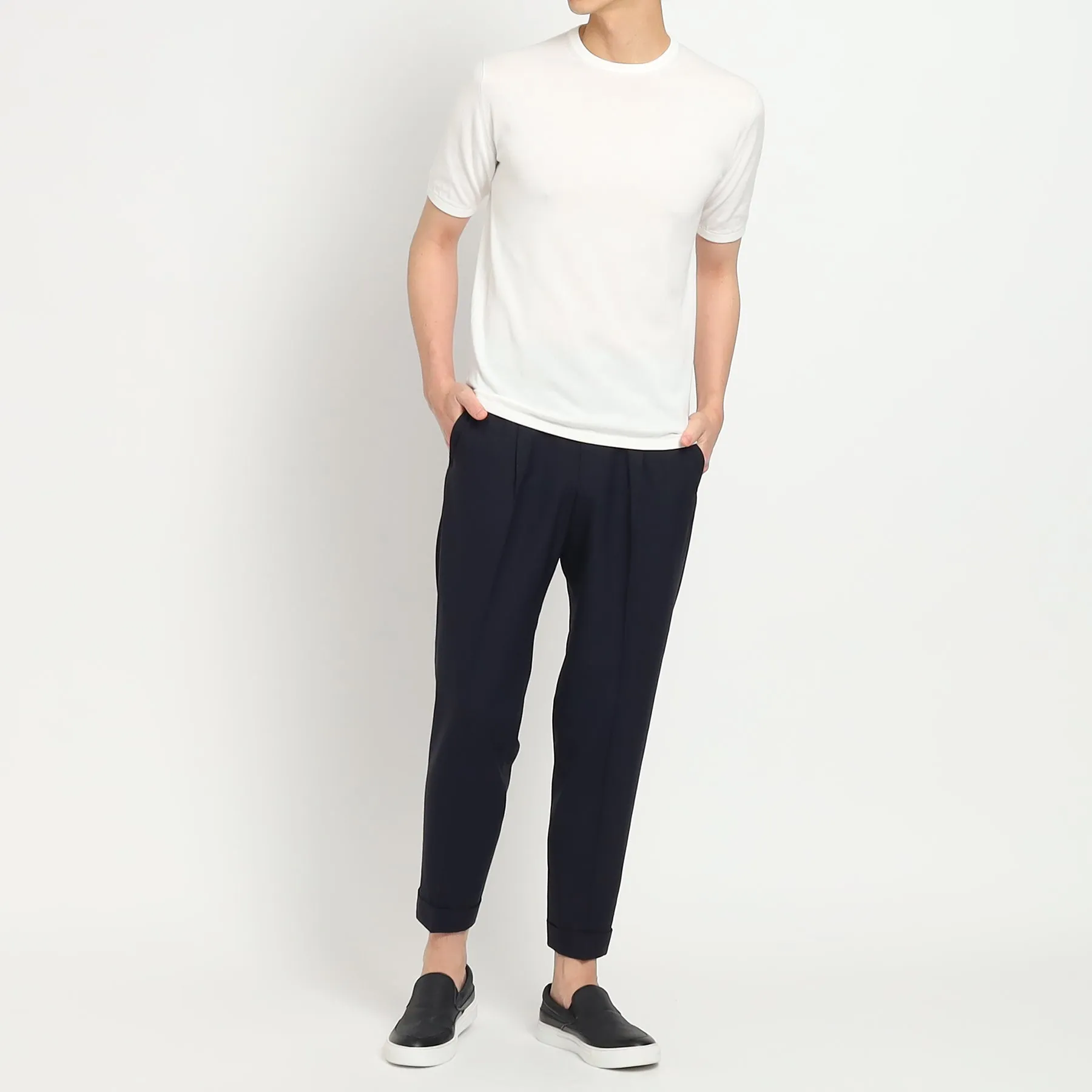 Tropical Easy Trousers Color: Navy
