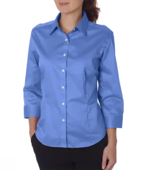 van heusen ladies' 3/4-sleeve dress twill - cobalt blue (s)