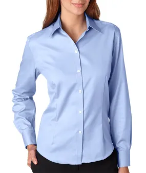 van heusen ladies' long-sleeve non-iron pinpoint oxford - blue mist (2xl)