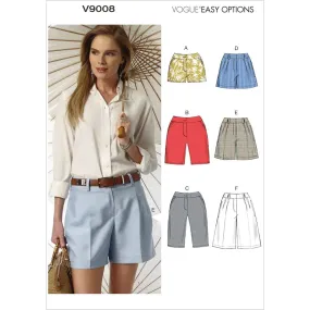 Vogue Pattern V9008 Misses' Shorts
